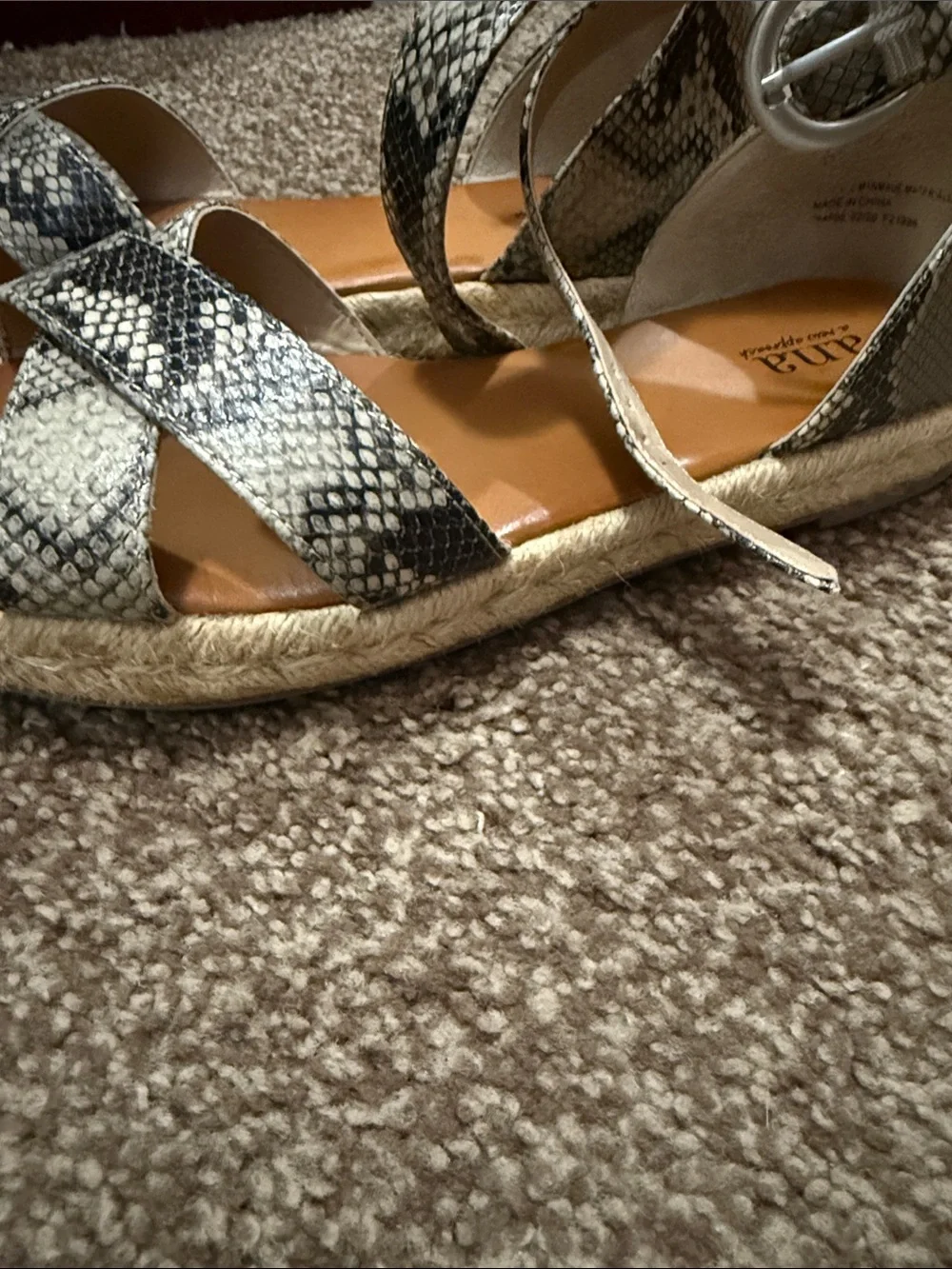 Snake-Print Espadrille Sandals